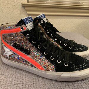 Golden Goose Black and Multicolor Glitter Sneakers